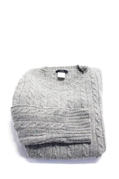 J Crew Womens Knit Round Neck Short Long Sleeve Top Sweater Gray Size XS Lot 2