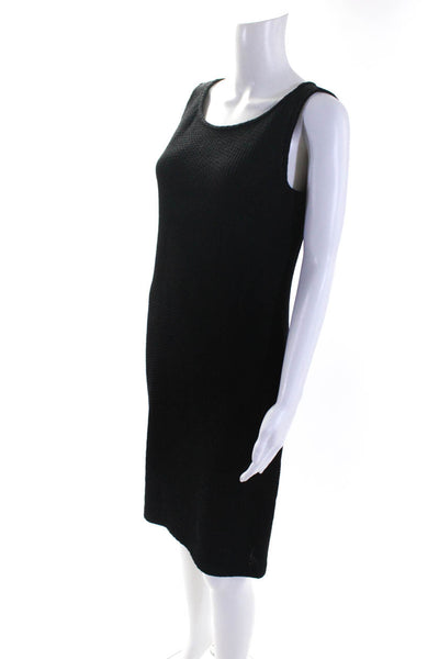 St. John Caviar Women's Sleeveless Textured Knit Bodycon Dress Black Size 6