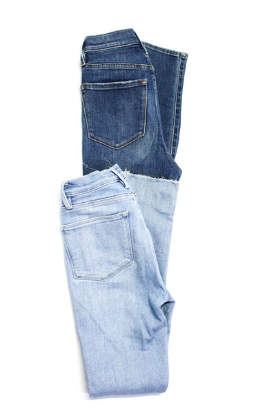 Frame Denim Womens Cotton High Rise Skinny Cigarette Jeans Blue Size 25 26 Lot 2