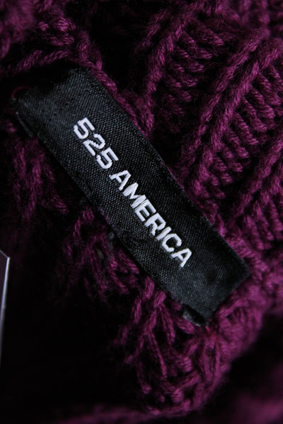 525 America Women's Cotton Long Sleeve Turtleneck Pullover Sweater Purple Size M
