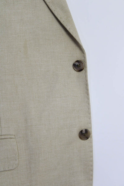 Patrick James Mens Wool Buttoned Darted Collared Blazer Jacket Beige Size EUR42
