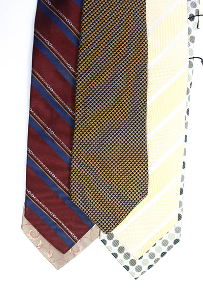Calvin Klein Brooks Brothers Mens Silk Striped Spotted Ties Beige Size OS Lot 5