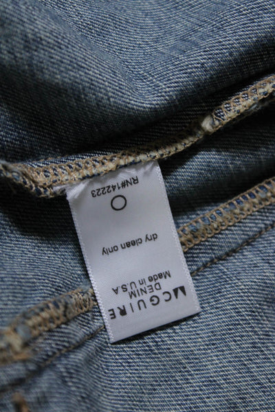 McGuire Women's Long Sleeves Medium Wash Button Up Tassel Denim Jacket Size XS