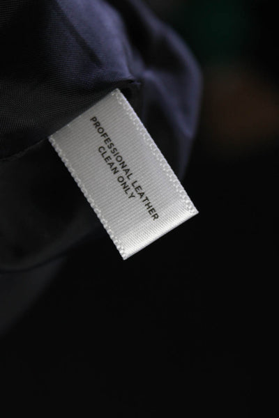 Dylan Gray Womens Leather Tassel Trim Long Sleeve Open Front Jacket Black Size S