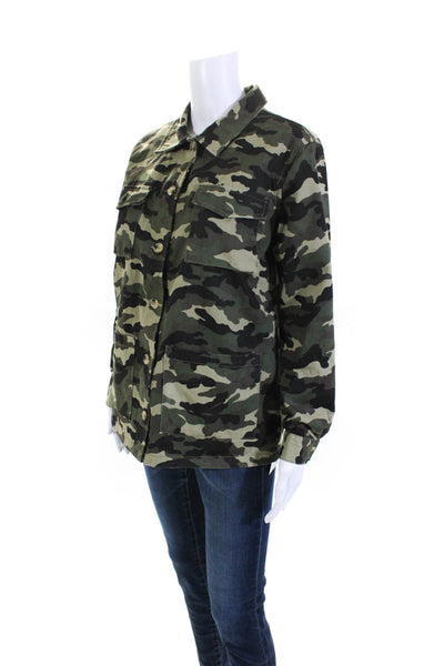 Las Mothers Women's Collar Long Sleeves Button Up Camouflage Jacket Size 6
