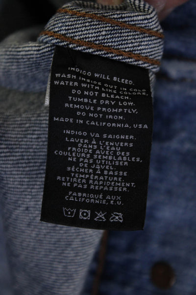 J Brand Womens Collar Distress Button Up Jean Medium Wash Jean Jackets One Size