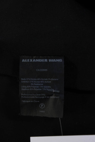 Alexander Wang Womens V Neck Short Sleeves A Line Dress Black Size 10