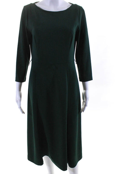 Calvin Klein Womens Long Sleeves A Line Dress Emerald Green Size 8