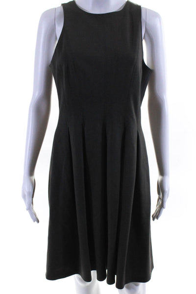 W by Worth Womens Sleeveless Pleated A Line Dress Gray Cotton Size 6