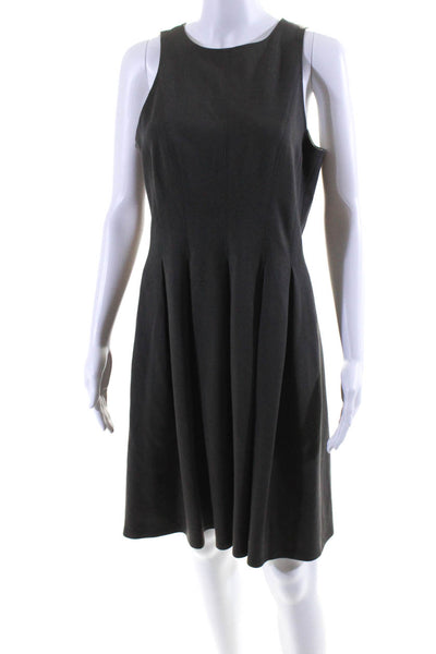 W by Worth Womens Sleeveless Pleated A Line Dress Gray Cotton Size 6