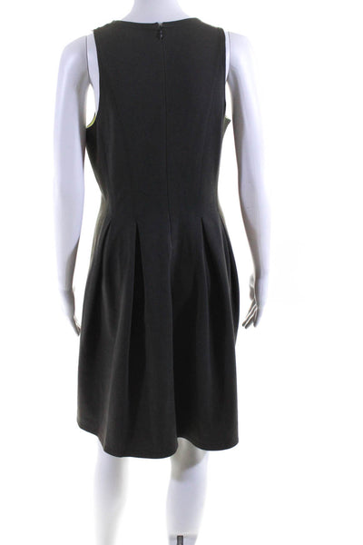 W by Worth Womens Sleeveless Pleated A Line Dress Gray Cotton Size 6