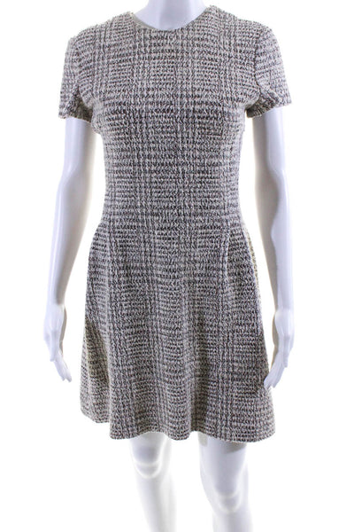 Theory Womens Arbor Tweed Corset Tee A Line Dress White Cotton Size 2
