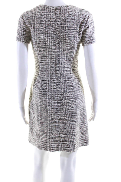Theory Womens Arbor Tweed Corset Tee A Line Dress White Cotton Size 2