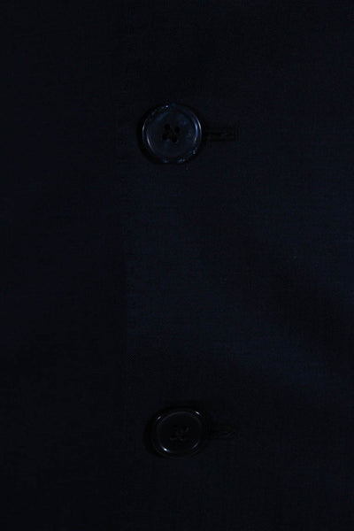 Duca Sartoria Mens Notched Collar Two Button Blazer Jacket Navy Blue Size 36
