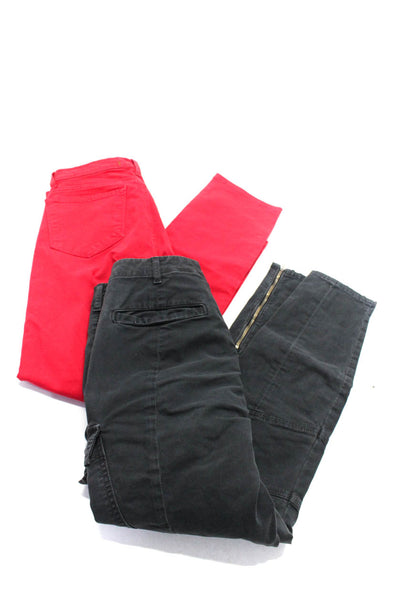 J Brand Women's Midrise Five Pockets Skinny Denim Pant Red Black Size 28 Lot 2