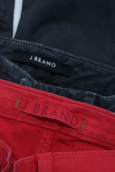 J Brand Women's Midrise Five Pockets Skinny Denim Pant Red Black Size 28 Lot 2