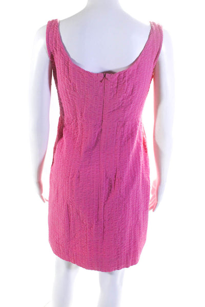 Lily Pulitzer Women's Cotton Textured Scoop Neck A-line Dress Pink Size 4