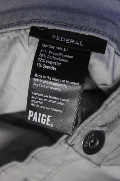 Paige Black Label Mens Cotton Denim Straight Leg Federal Jeans Gray Size 38