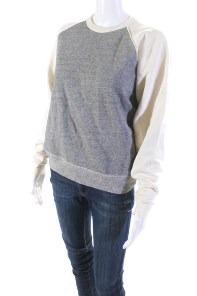 The Great Women's Crewneck Long Sleeves Pullover Sweatshirt Gray Size 0