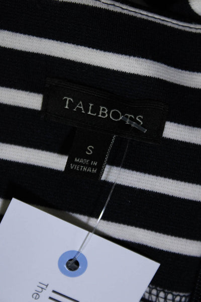 Talbots Womens Navy Striped Scoop Neck Sleeveless Fit & Flare Dress Size S