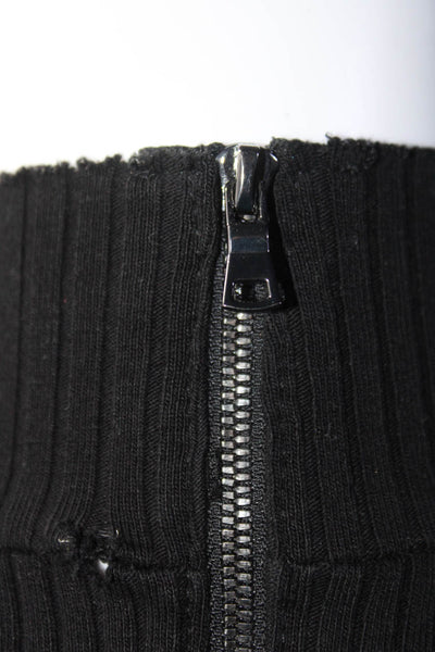Cotton Citizen Womens Long Sleeve Rib Knit Turtleneck Sheath Dress Black Small