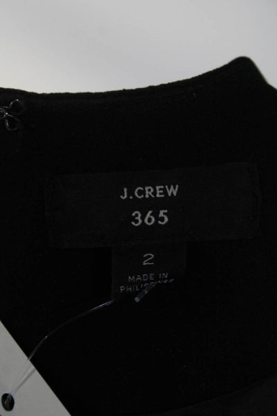 J Crew Women's Lined Long Sleeve Cropped Blouse Black Size 2