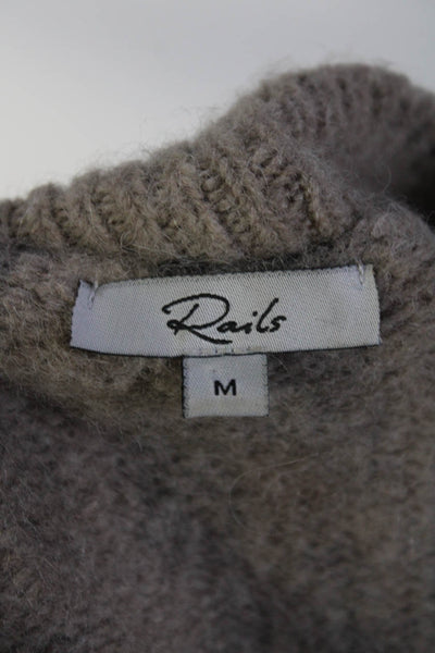 Rails Womens Pullover Crew Neck Boxy Leopard Print Sweater Brown Size Medium