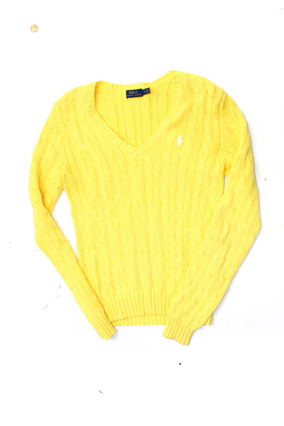 Polo Ralph Lauren Eileen Fisher Womens Sweater Top Yellow Orange Size S L Lot 2