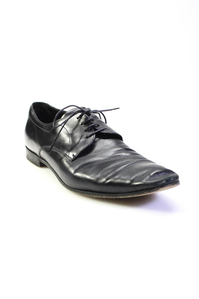 Prada Men's Leather Lace Up Derby Dress Shoes Black Size 11