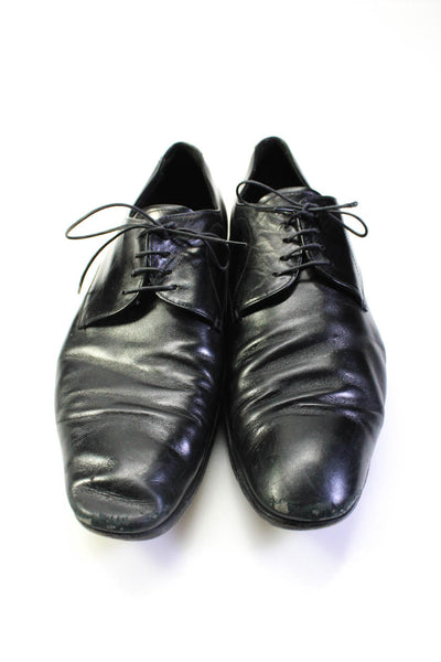 Prada Men's Leather Lace Up Derby Dress Shoes Black Size 11