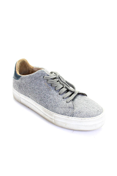 Axel Arigato Womens Gray Fuzzy Low Top Platform Sneakers Shoes Size 7.5