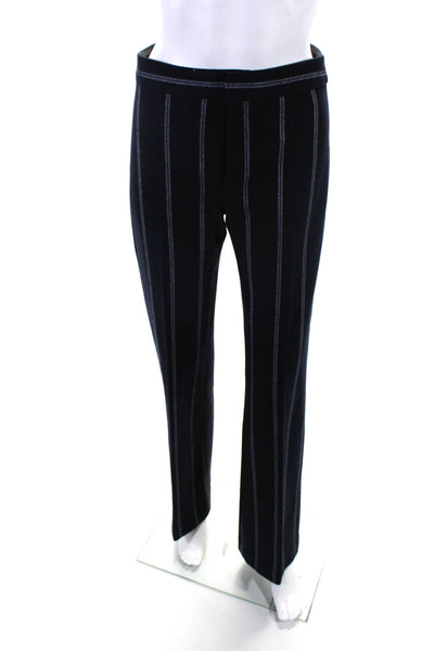 Derek Lam 10 Crosby Womens Knit Striped High Rise Straight Leg Pants Navy Size 6