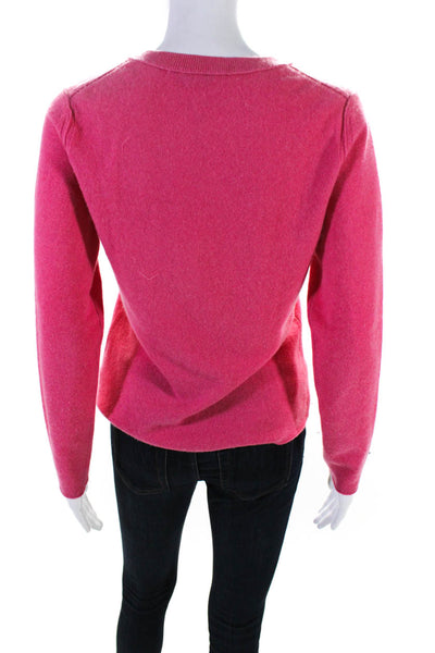 Magaschoni Womens Long Sleeve Crew Neck Cashmere Sweater Pink Size Small