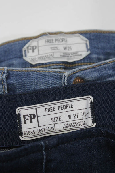 Free People Women's Distress Skinny Medium Wash Denim Pant Size 25 Lot 2