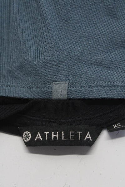 Athleta Women's Round Neck Long Sleeves Blouse Black Size XS Lot 2