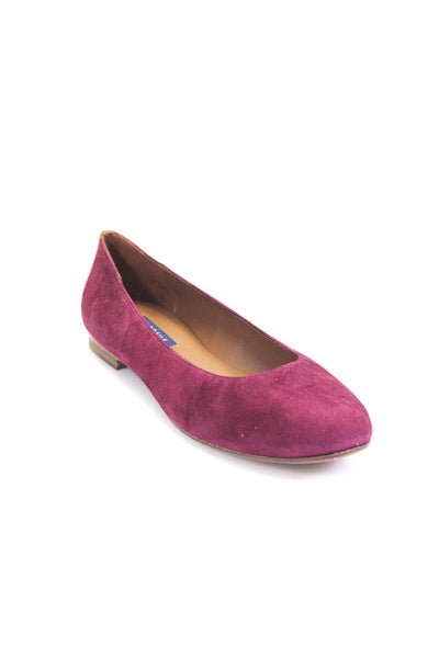 Margaux Womens The Classic Round Toe Ballet Flats Suede Burgundy Size 38.5 8.5