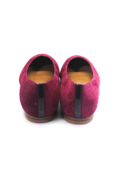 Margaux Womens The Classic Round Toe Ballet Flats Suede Burgundy Size 38.5 8.5