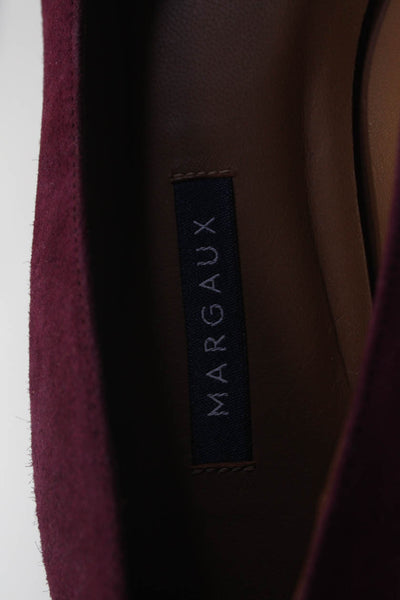 Margaux Womens The Classic Round Toe Ballet Flats Suede Burgundy Size 38.5 8.5