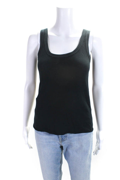 Rebecca Taylor Womens Black Cotton Scoop Neck Sleeveless Tank Top Size S