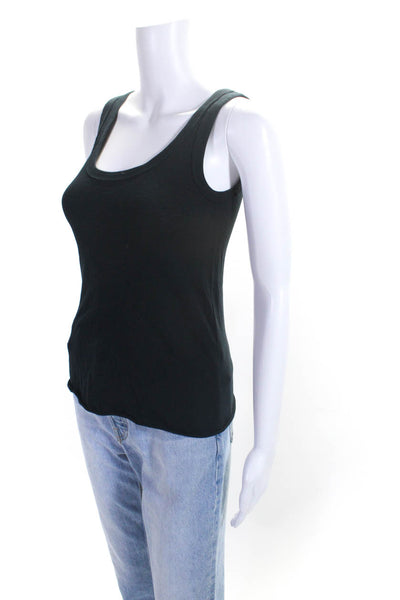 Rebecca Taylor Womens Black Cotton Scoop Neck Sleeveless Tank Top Size S