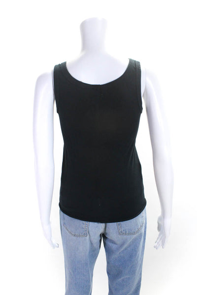 Rebecca Taylor Womens Black Cotton Scoop Neck Sleeveless Tank Top Size S