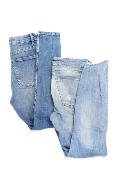 Zara Womens Blue Medium Wash High Rise Straight Leg Jeans Size 4 6 Lot 2