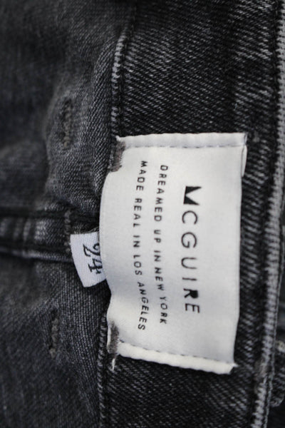 McGuire Womens High Rise Cargo Skinny Leg Damn Fine Jeans Black Size 24