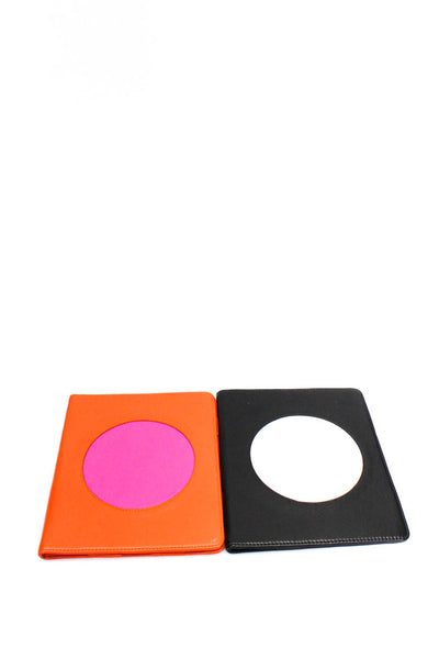 Lisa Perry Orange Purple Black White Leather IPad Cover Holder Lot 6