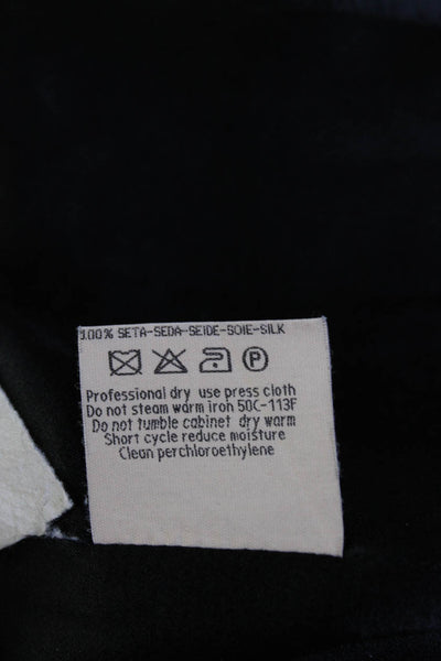 Giorgio Armani Men's Textured Plaid Four Button Collarless Jacket Blue Size 40