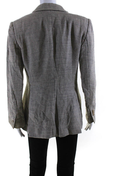 Giorgio Armani Women's Woven One Button Lined Blazer Jacket Beige Size 44