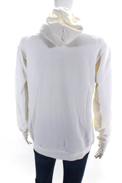 Bella + Canvas Womens Front Zip Drawstring Hoodie Sweater White Size Medium