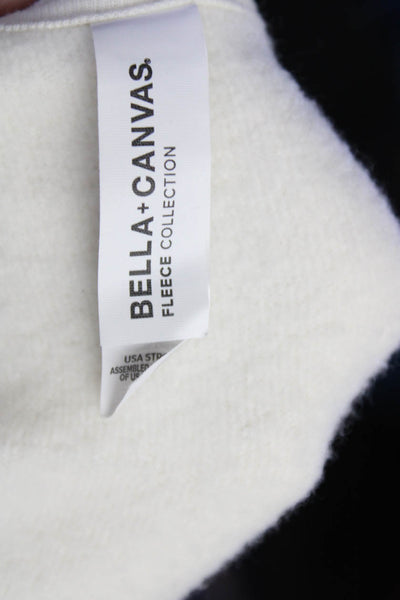 Bella + Canvas Womens Front Zip Drawstring Hoodie Sweater White Size Medium