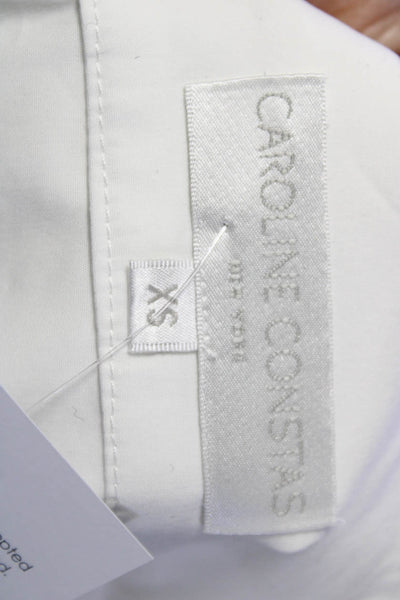 Caroline Constas Womens Button Front Long Sleeve High Neck Shirt White Size XS