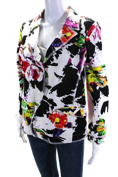 Elliot Lauren Cotton Abstract Print Snapped Buttoned Blazer Multicolor Size S